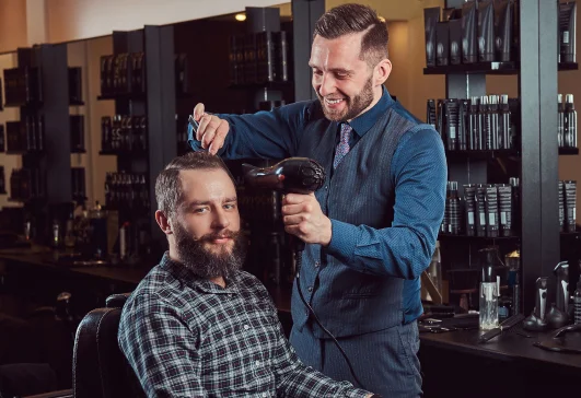 barber spa hair dry